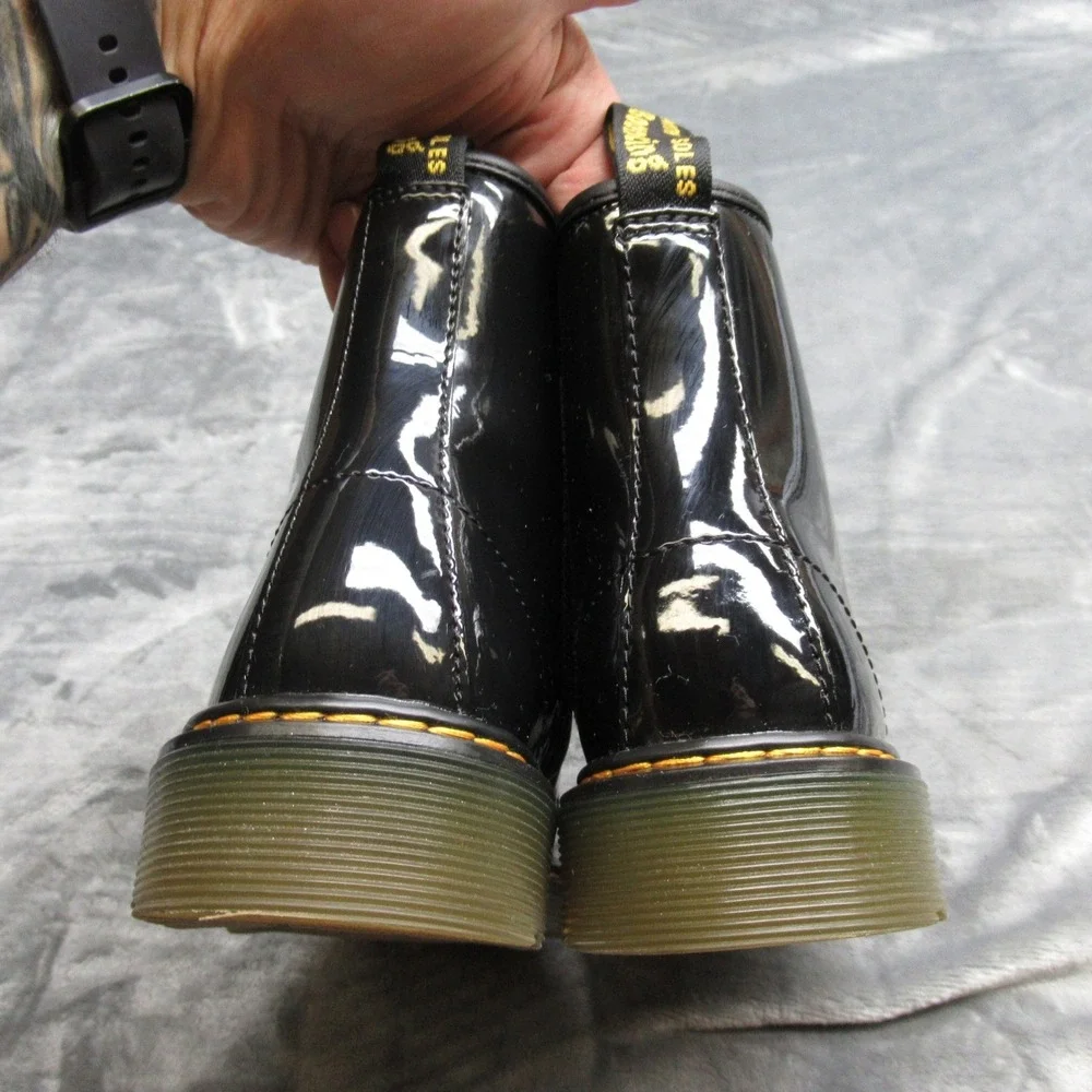 Dr. Martens Boots Unisex Youth 4M 5W BLK Leather Zip Lace Up Round Toe Ankle NWD